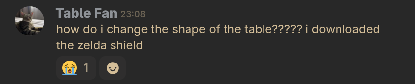 how do i change the shape of the table?????